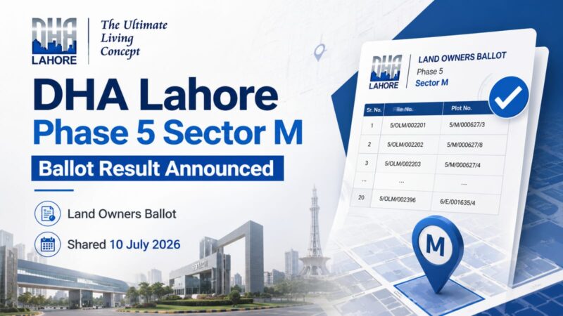DHA Lahore Sector M Ballot Results News