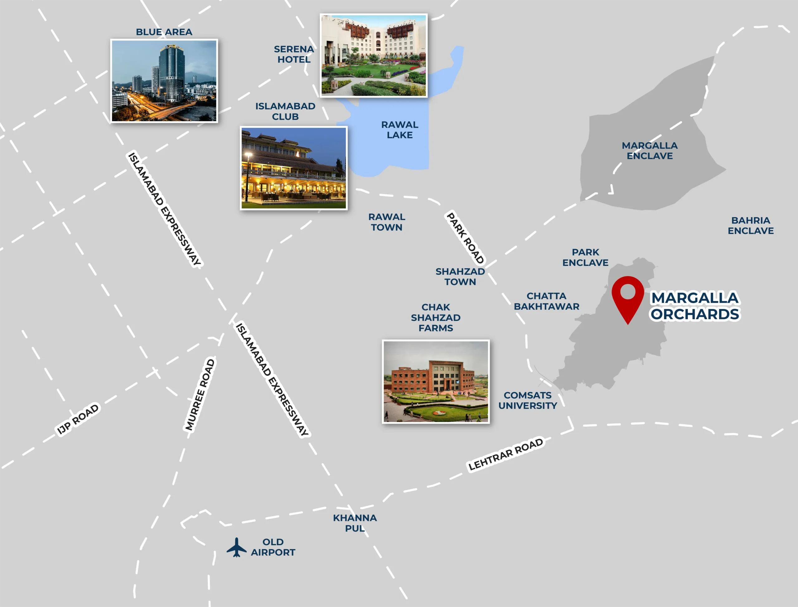 Margalla Orchards Walk location map